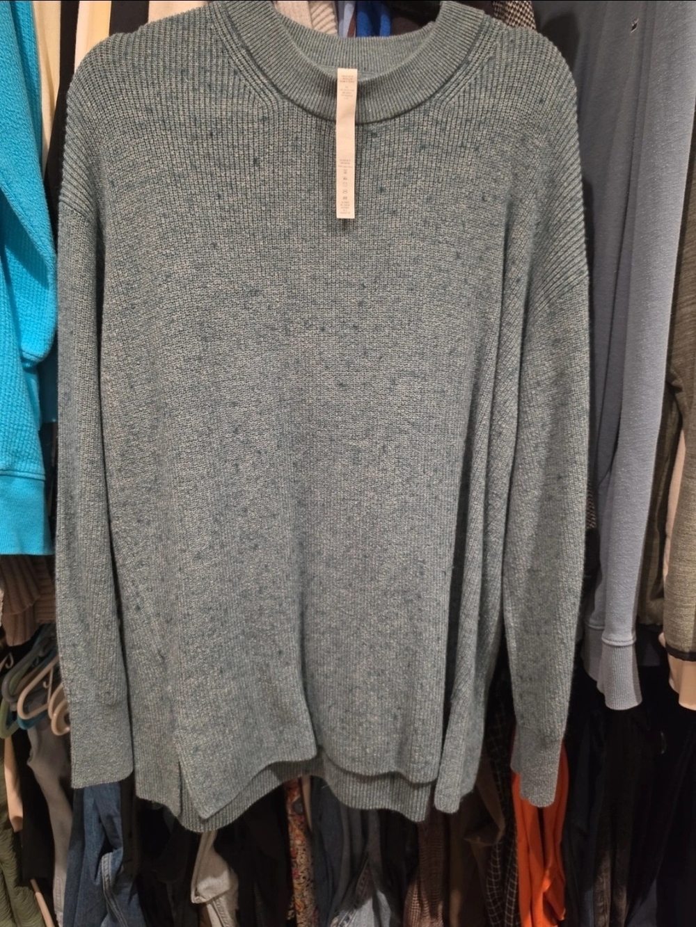 lululemon athletica Women's Crewneck Sweater in Heather Teal Blue-Green